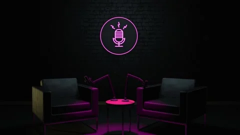 Podcast studio setup. Internet and streaming concept. Stock Footage 305595113