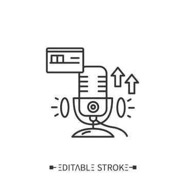 Podcast submitting line icon. Editable vector Stock Illustration