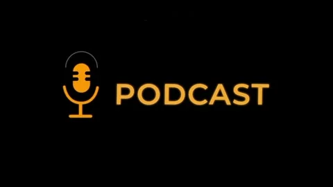 Podcast text  with microphone animation Stock Footage 342331215