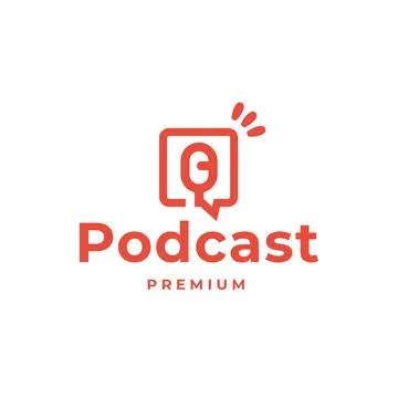 Podcast using Microphone logo icon template vector Stock Illustration