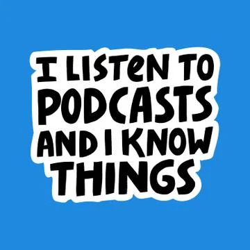 Podcast Vector Concept. Hand drawn lettering Stock Illustration