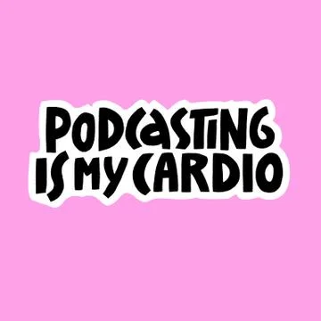 Podcast Vector Concept. Hand drawn lettering Stock Illustration