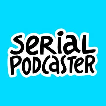 Podcast Vector Concept. Hand drawn lettering Stock Illustration