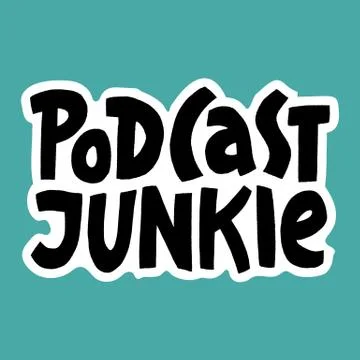 Podcast Vector Concept. Hand drawn lettering Illustrazione stock