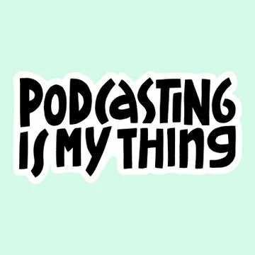 Podcast Vector Concept. Hand drawn lettering Stock Illustration