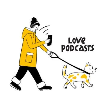 Podcast Vector Concept. Podcasts and multitasking Stock Illustration