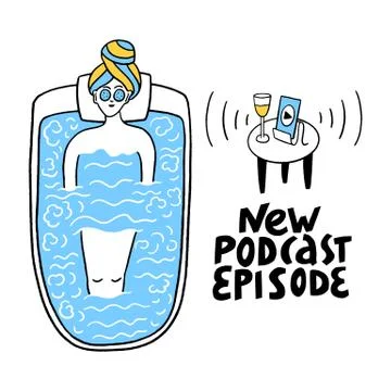 Podcast Vector Concept. Podcasts and multitasking Stock Illustration