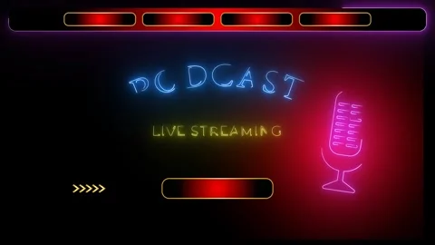 Podcast web design template neon light effect 스톡 동영상 303392460