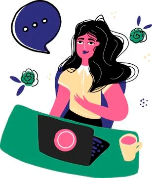 Podcaster, radio host with mic vector illustration. Podcast studio and media  Stock Illustration