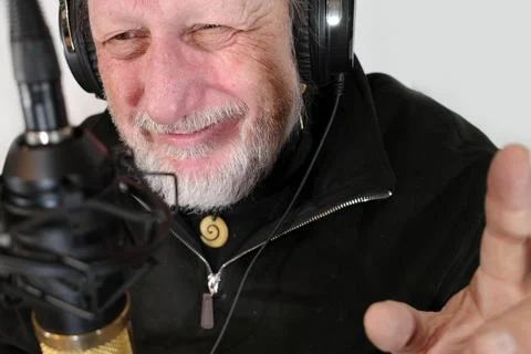 A podcaster at work Stock Photos