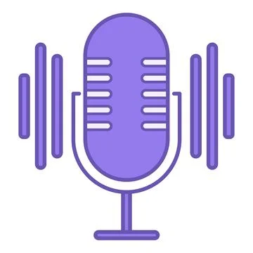 Podcasting Color Icon. Microphone Vector Icon. Technical Part of Content. B.. Stock Illustration