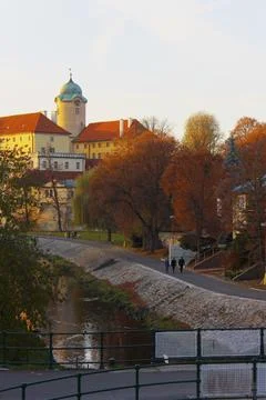 Podebrady Castle (Chateau Podebrady) situated in a small spa town Podebrady.. Stock Photos
