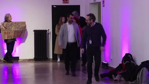 Podemos asks Pedro Sánchez to withdraw Spain from NATO, Madrid, ES - 28 Feb 2025 Video stock 303168241