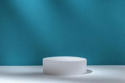 Podium 3D on a blue abstract background to show the product from copy space 스톡 일러스트