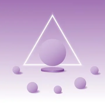 Podium 3d circle geometric shape white shadow background abstract Stock Illustration