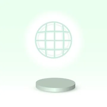 Podium 3d circle geometric shape green gray white shadow background abstract Stock Illustration