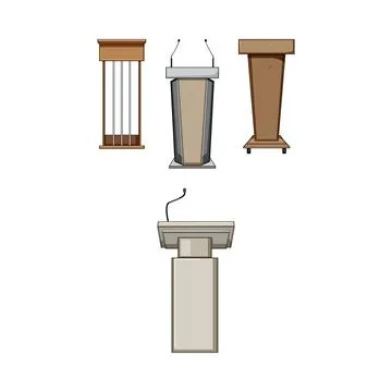 Podium and lectern set for public speaking Stock Illustration