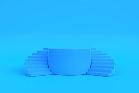 Podium on a blue background Illustrazione stock