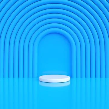 Podium on a blue background Illustrazione stock