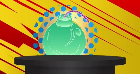 Podium with bomb video Stockbeeldmateriaal 305720484