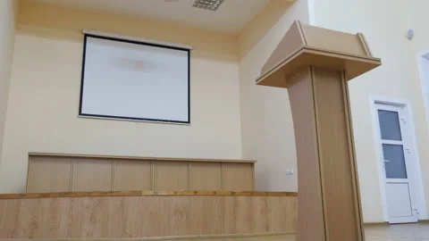 Podium In Conference Hall Stock Footage 101159423