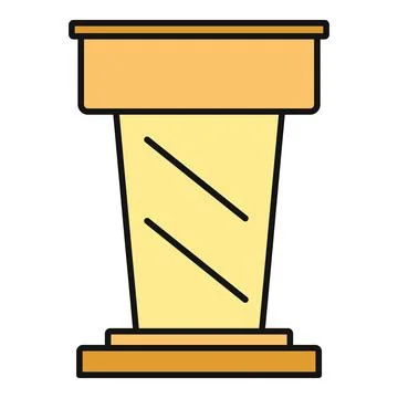 Podium delivering presentation on stage speech icon Stock Illustration