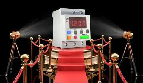 Podium with digital timer switch, 3D rendering Stock Illustration
