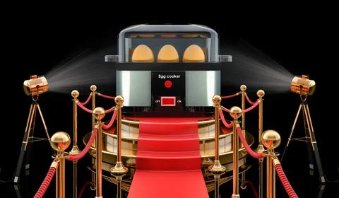 Podium with egg boiler, 3D rendering Stock Illustration