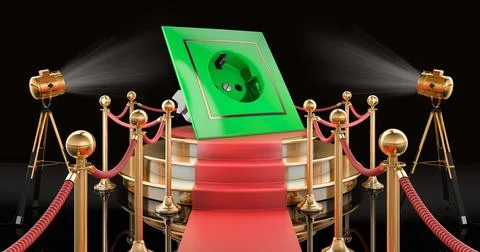 Podium with electric socket, 3D rendering Stock Illustration