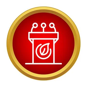 Podium for environment speech with leaf symbol Stock Illustration