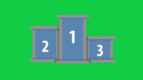Podium with first, second, and third places on green. Stock Footage 296634853