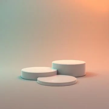 Podium for First, Second and Thrird Places in Studio Lighting in Pastel Color Stock Illustration