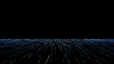 Podium in the form of a plane of flying blue particle tracks on a black back Stock Footage 283090050