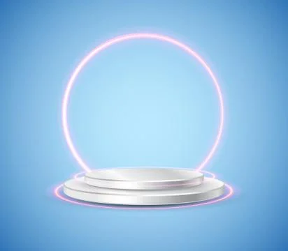 Podium frame in the background with spotlights. Vector illustration Stock Illustration