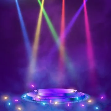 Podium frame in the background with spotlights. Vector illustration Stock Illustration