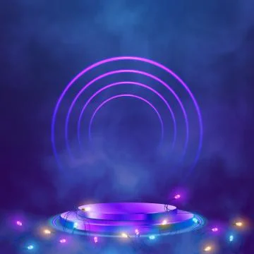 Podium frame in the background with spotlights. Vector illustration Stock Illustration