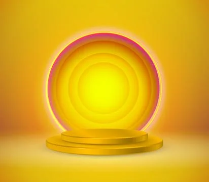 Podium frame in the background with spotlights. Vector illustration Illustrazione stock