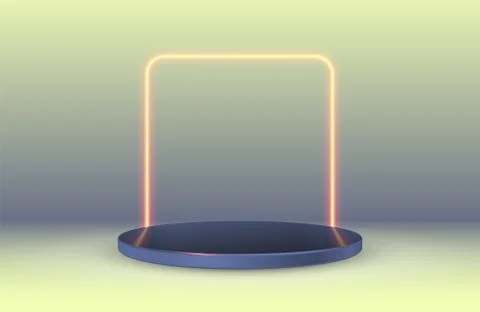 Podium frame in the background with spotlights. Vector illustration Stock Illustration