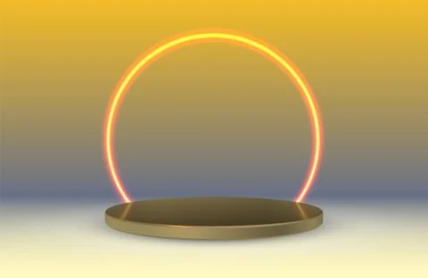 Podium frame in the background with spotlights. Vector illustration Stock Illustration