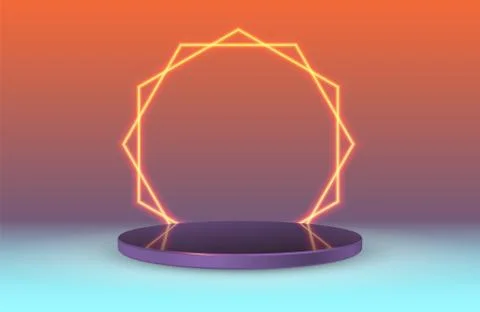 Podium frame in the background with spotlights. Vector illustration Stock Illustration