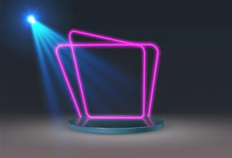 Podium frame in the background with spotlights. Vector illustration Stock Illustration