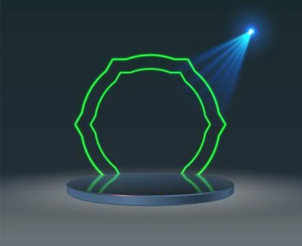 Podium frame in the background with spotlights. Vector illustration Stock Illustration