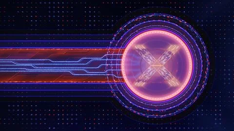 Podium Futuristic Sci fi 3D illustration. Glassmorphism. Neon Glass. Cyber Stock Illustration