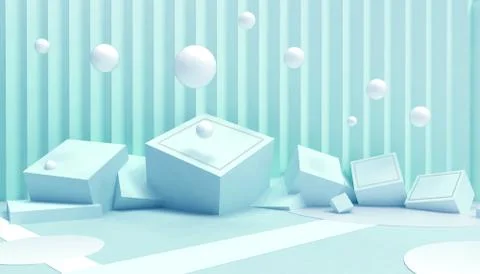 Podium geometry Circle and Rectangular Random minimal Modern Creative on Green Stock Illustration