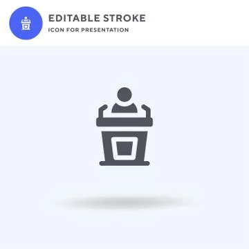 Podium icon vector, filled flat sign, solid pictogram isolated on white, logo Stock Illustration