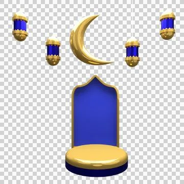 Podium with islamic concept Stock Illustration