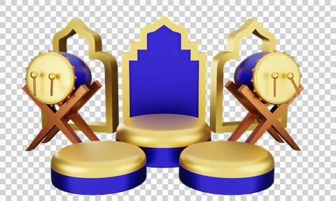 Podium with islamic concept Stock Illustration