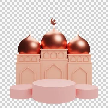 Podium with islamic concept Stock Illustration