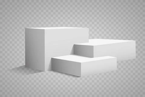 Podium, isolated on a transparent background. 3d pedestal. Vector illustration Stock Illustration