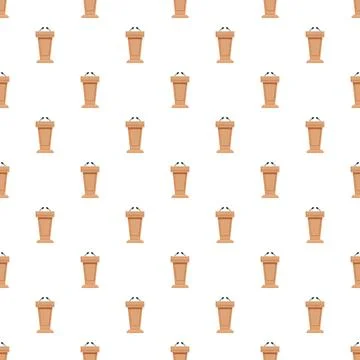 Podium lectern with microphones seamless pattern background Stockillustratie